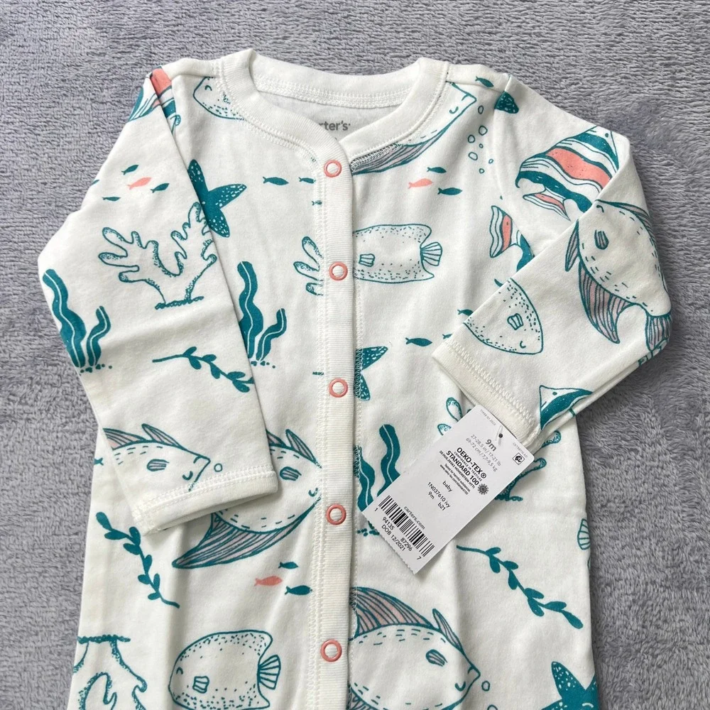 Carter's Baby Girl Bundle 4 Pc 9M+12M Sleeper Floral Bodysuits (Lot‎ 5pc ) NWT